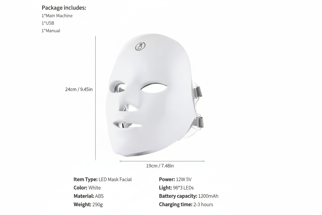 💡 Masque LED Visage 7 Couleurs – Soin Beauté Premium à Domicile