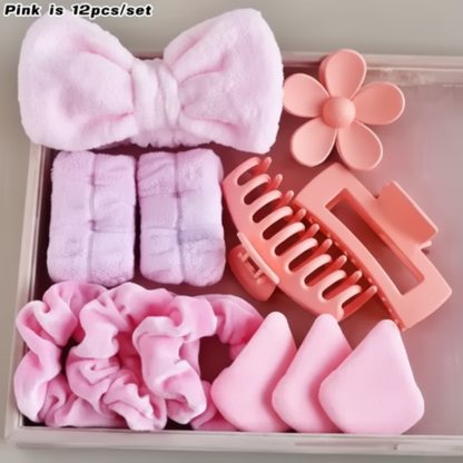 Kit Accessoires Capillaires 12 Pièces TDJ Kivora™ – Routine Beauté & SPA Maison