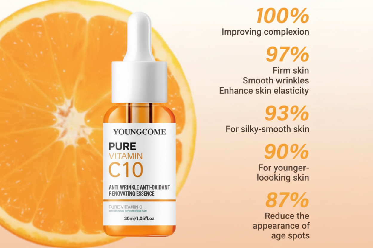 🍊 Sérum Vitamine C & Acide Hyaluronique – Éclat • Hydratation • Teint Uniforme