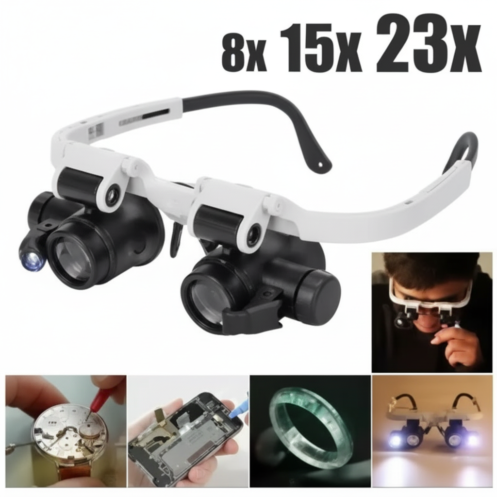 TDJ Kivora™ – Lunettes Loupe LED 8X de Précision