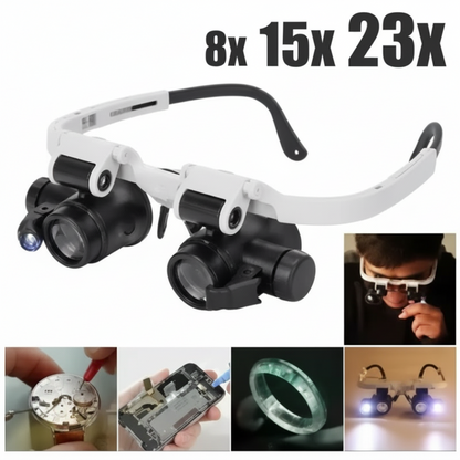 TDJ Kivora™ – Lunettes Loupe LED 8X de Précision