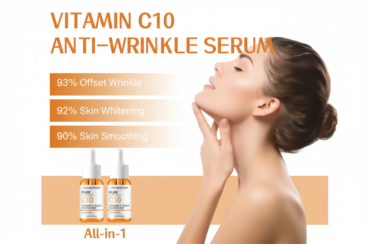 🍊 Sérum Vitamine C & Acide Hyaluronique – Éclat • Hydratation • Teint Uniforme