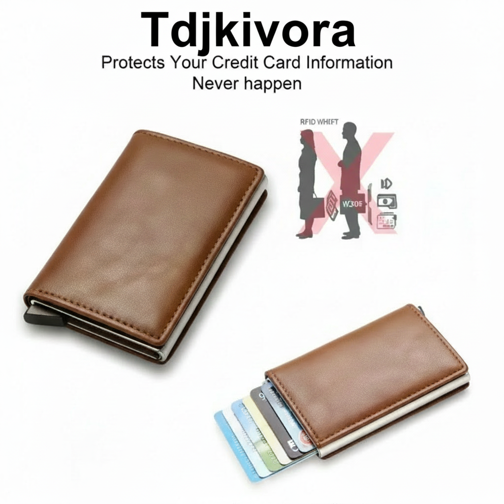 TDJ Kivora™ – Porte‑Cartes Métal RFID Slim