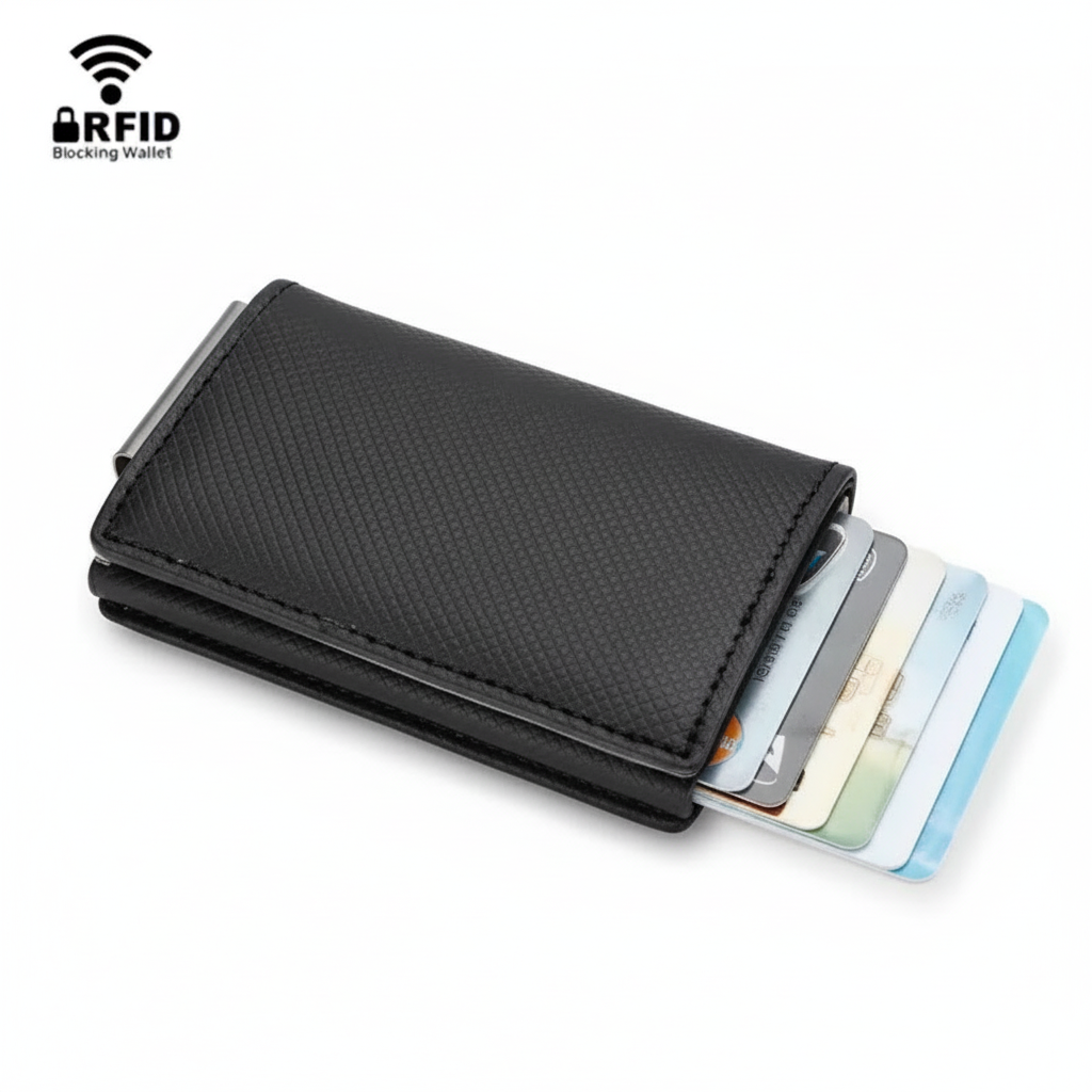 TDJ Kivora™ – Porte‑Cartes Métal RFID Slim