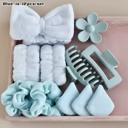 Kit Accessoires Capillaires 12 Pièces TDJ Kivora™ – Routine Beauté & SPA Maison