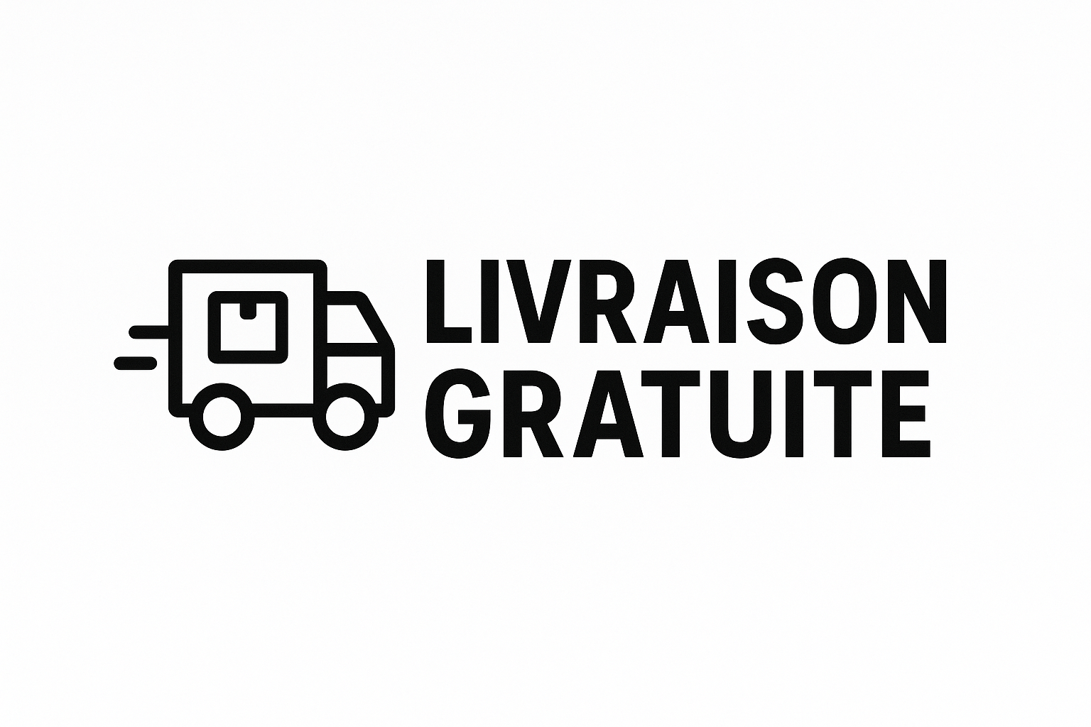 Livraison Gratuite noir sur blanch avec logo