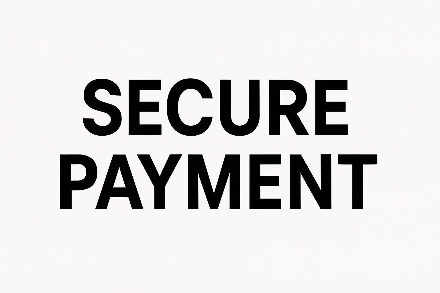 Paiement Sécurisé en noir sur blanch version anglais