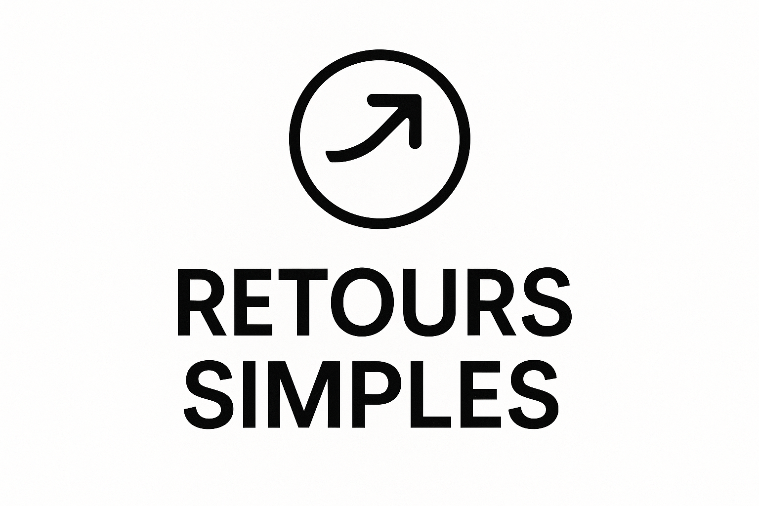Retours Simples en noir sur blanch avec logo