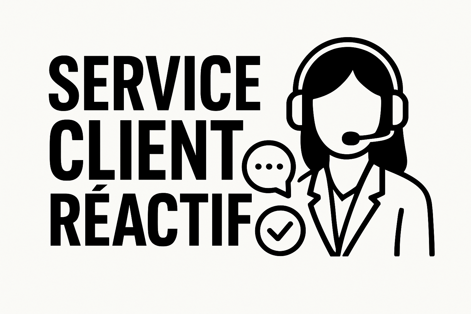 Service Client RéactiF EN NOIR SUR BLANC 